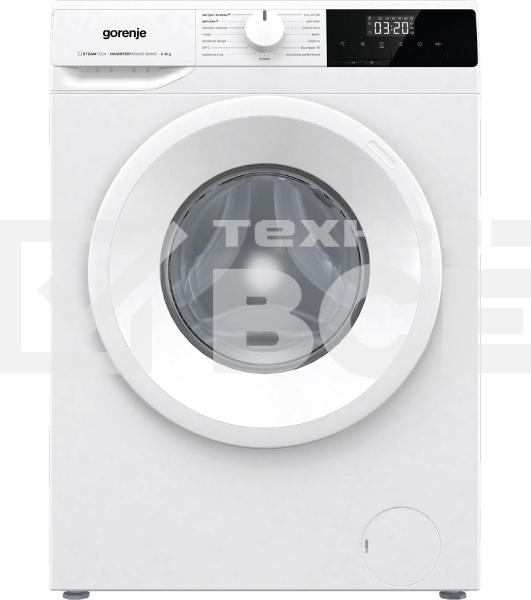 Стиральная машина Gorenje W2NHPI62SCSIRV 20010441 белый, загрузка фронтальная с баком 6 кг, 1200 об/мин., класс: А