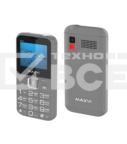 Мобильный телефон Maxvi B200 серый