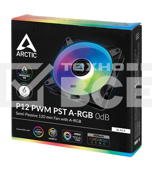 Вентилятор корпусной ARCTIC P12 PWM ACFAN00231A черный 120мм 2000rpm 36db 3-pin