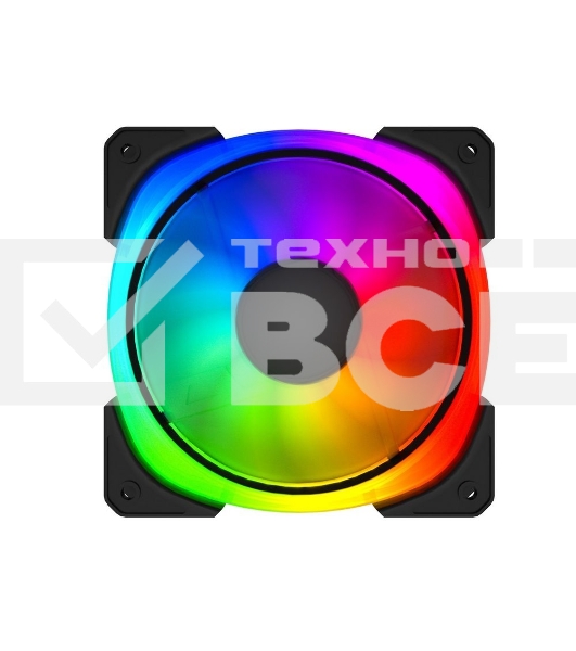 Вентилятор для корпуса Powercase СM21-14 ARGB черный, 140 мм, 1500 об/мин, 4 pin