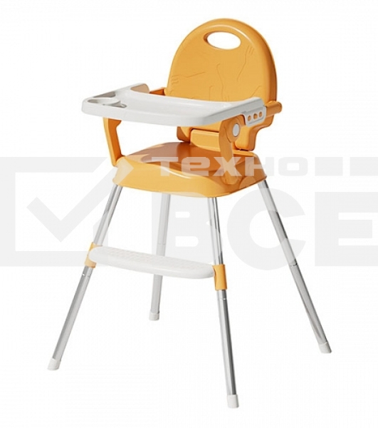 Стульчик для кормления BQ BCH001 Yellow. Материал детского стульчика: Пластик, Материал ножек: Металл