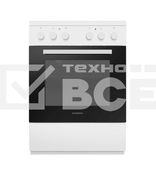 Плита электрическая Maunfeld MEC65CW07 белый, конфорок 4 шт, духовка 60 л, 60 см x 85 см x 60 см