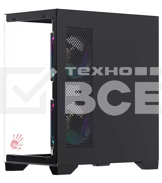 Компьютерный корпус Bloody BD-CC103F черный без БП mATX 7x120mm 1xUSB2.0 1xUSB3.0 audio bott PSU
