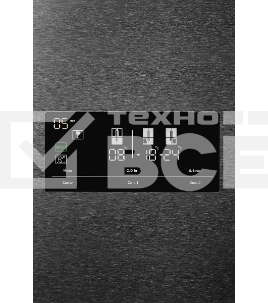 Холодильник Kuppersberg NMFV 18591 DX темный металл трехкамерный 390/170л морозилка снизу, No Frost, Side by Side