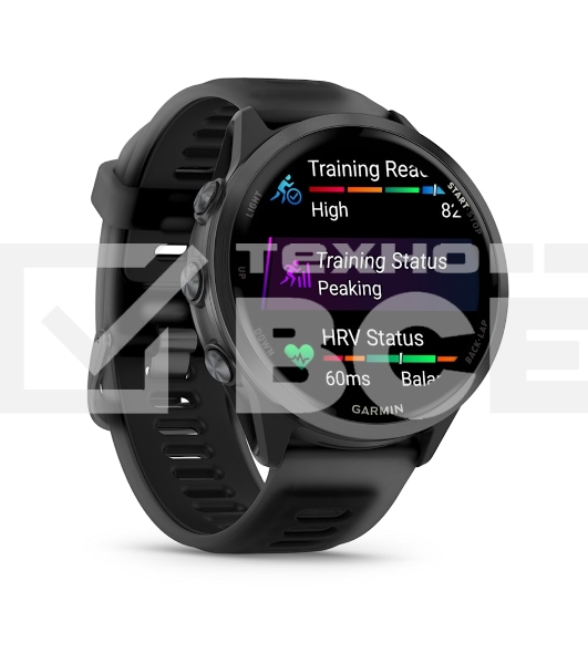 Смарт-часы Garmin Forerunner 570 черный, темно-серый безель, черный ремешок 47мм