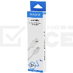Кабель Maxvi MC-02 white USB-A - Type-C ток макс. нагрузки 2А, макс. напряжение 5V, длина кабеля 1м, материал PVC, белый, фото2