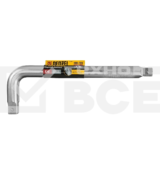 Вороток Г-образный Denzel 300x100 мм, квадрат 3/4