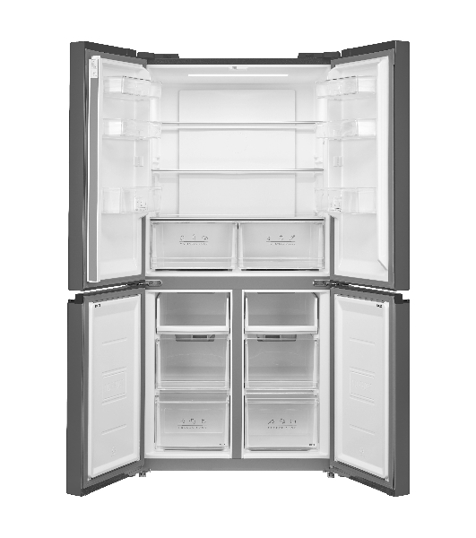 Холодильник Korting KNFM 84177 GN черный стекло трехкамерный 305/169л морозилка снизу, No Frost