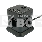 Сетевой фильтр Cablexpert Tower TWR-4-U3-B-2, 4р, 10А, 3xUSB, 3.1А, 2м, ур.защиты 2+, черный, коробка, фото6