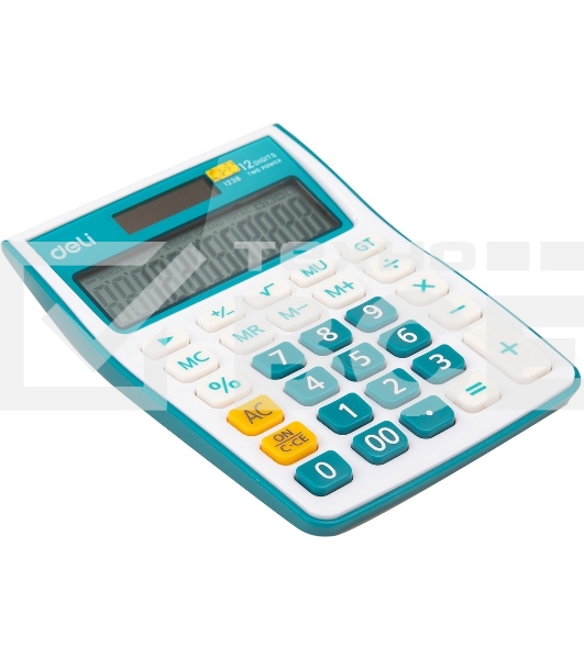 Калькулятор настольный Deli E1238/BLUE синий 12-разр.