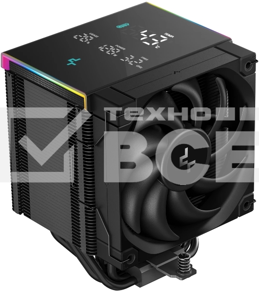 Кулер для процессора DEEPCOOL AK500 DIGITAL PRO черный, 120 мм, алюминий/медь, 1750 об/мин, 25 дБ, 4 pin, 162 мм