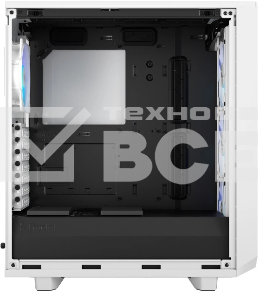 Компьютерный корпус без блока питания Fractal Design Meshify 2 Compact RGb TG Light Tint, Midi-Tower, 4x120мм RGb, 2xUSB-A 3.2 + 1xUSB 3.2 Type-C ATX, mATX, mITX белый