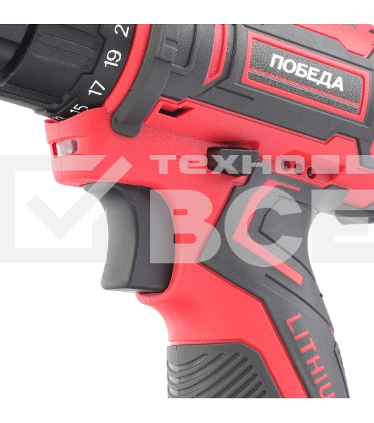 Дрель-шуруповерт аккумуляторная ПОБЕДА ДА-12П/2 Ли, 1 АКБ, 12В, 2,0 Ач, 25Нм, 2 скорости, кейс, комплект сверел и бит