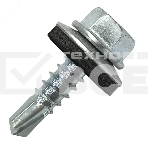 Саморез кровельный Руфкомплект 4.8х19 по металлу сверло №2 шайба d=14мм с EPDM прокладкой оцинкованный, фото 1