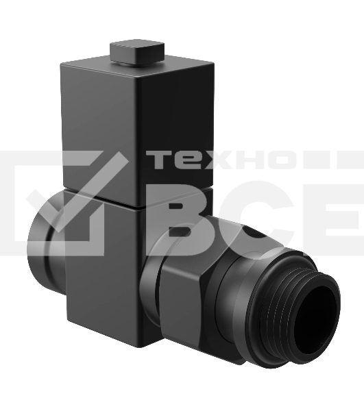 Набор дизайн-вентилей CUBE, прямой черный 1/2