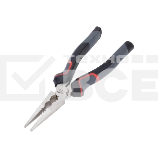 Плоскогубцы удлиненные Deli DL0104 200 мм, Cr-V, эксцентриковый шарнир, антикоррозийное покрытие, трехкомпонентная прорезиненная рукоять