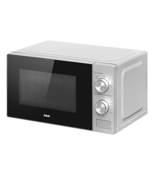 Микроволновая печь BBK 20MWS-764M/S серебристый, 20 л, 700 Вт, переключатели - поворотный механизм