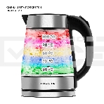 Чайник электрический Galaxy Line GL 0561, стекло, 2200 Вт, 1,7 л, многоцветная LED-подсветка, съемный фильтр, корпус из термостойкого стекла, фото8