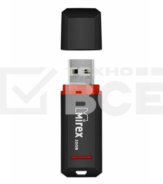 Флеш диск 32GB Mirex Knight, USB 2.0, Черный