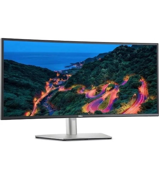 Монитор 34' Dell UltraSharp U3423WE IPS 3440x1440, 60 Гц, 8 мс, 21:9, 300 кд/м2, 2xHDMI, 1xDP, изогнутый, черный/серебристый