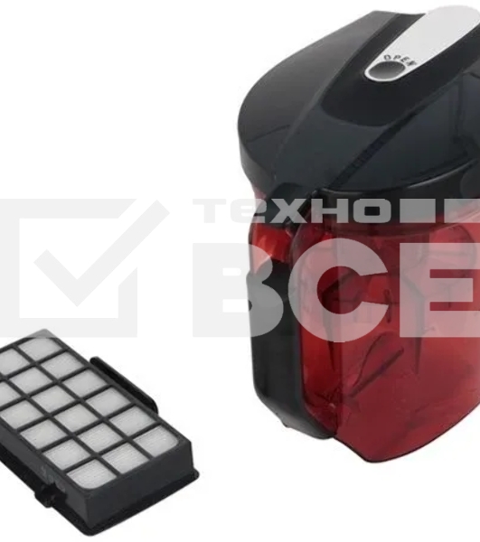 Пылесос Tefal TW7253EA красный/черный, 550 Вт, уборка сухая, пылесборник контейнер, 2.5 л