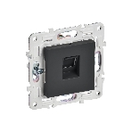 Розетка компьютерная IEK SKANDY SK-K01G графит RJ45 кат.5E SK-K10-1-K53, фото 1