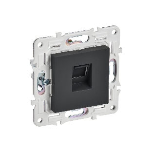 Розетка компьютерная IEK SKANDY SK-K01G графит RJ45 кат.5E SK-K10-1-K53