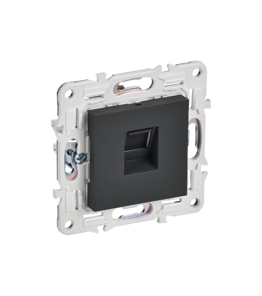 Розетка компьютерная IEK SKANDY SK-K01G графит RJ45 кат.5E SK-K10-1-K53