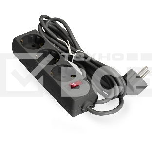 Удлинитель ExeGate EC-3-3B EX279351RUS чёрный, 3 м, евровилка, 3 розетки, 2200 Вт