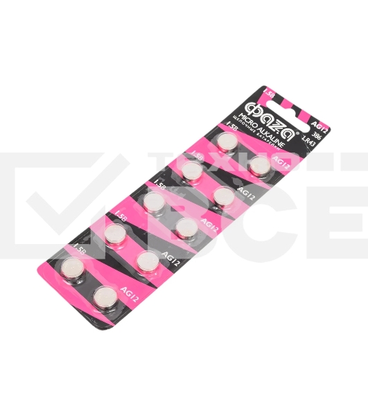 Элемент питания алкалиновый 'таблетка' LR43/AG12 BL-10 ФАZА 5002791, 1.5 В