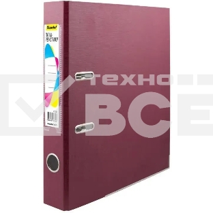 Папка-регистратор Silwerhof 2013375 A4 50мм, ПВХ/бумага бордовый, металлическая окантовка, сборная (упаковка: 2шт)