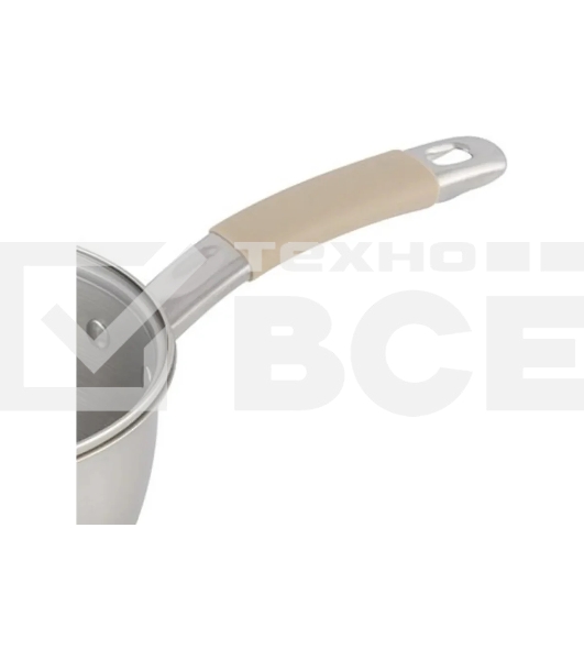 Ковш MALLONY Fortuna нержавеющая сталь, с крышкой 1,65 л, диаметр 16 см, капсулированное дно