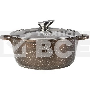 Кастрюля LARA LR02-203 Rio CHOCO 22х10 см, 3.1 л, мрамор, капсулированное, индукц. дно, крышка