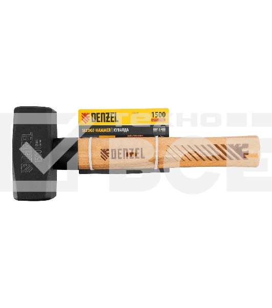 Кувалда Denzel 1500 г, кованая головка, буковая рукоятка