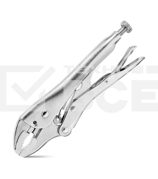 Зажимные клещи с изогнутыми губками Deli DL109107Z 180мм, рабочий ход 50мм, регулировочный винт