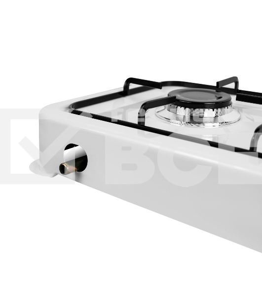 Плита настольная газовая Centek CT-1524 (белый), 2 конфорки, сменная форсунка баллон/магистраль