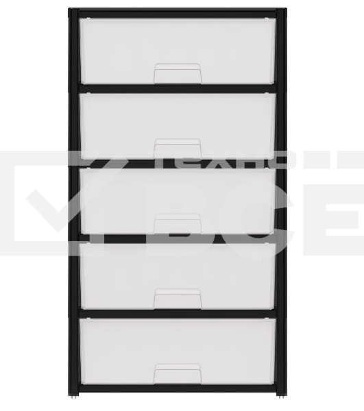 Комод Альтернатива М8764 Колорит 5 секций. широкий черный