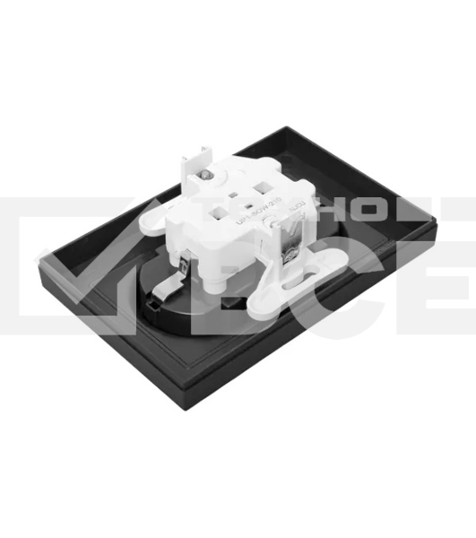 Розетка 2-м EKF UP1-SOB-210 СП Эпика 16А с заземл. без защ. шторок с рамкой механизм черный