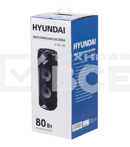 Минисистема Hyundai H-MC180 черный 80Вт/FM/USB/BT/SD/MMC