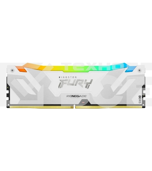 Оперативная память Kingston Fury Renegade, DDR5, 16GB (1x16GB), 8000MHz, CL38, радиатор, RGB, белый