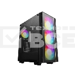 Компьютерный корпус Deepcool MATREXX 55 V4 без БП, боковое окно (закаленное стекло), 3xARGB LED 140мм вентилятора спереди, 1xARGB LED 120мм вентилятор сзади, черный, ATX, фото 1