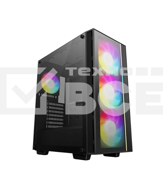 Компьютерный корпус Deepcool MATREXX 55 V4 без БП, боковое окно (закаленное стекло), 3xARGB LED 140мм вентилятора спереди, 1xARGB LED 120мм вентилятор сзади, черный, ATX