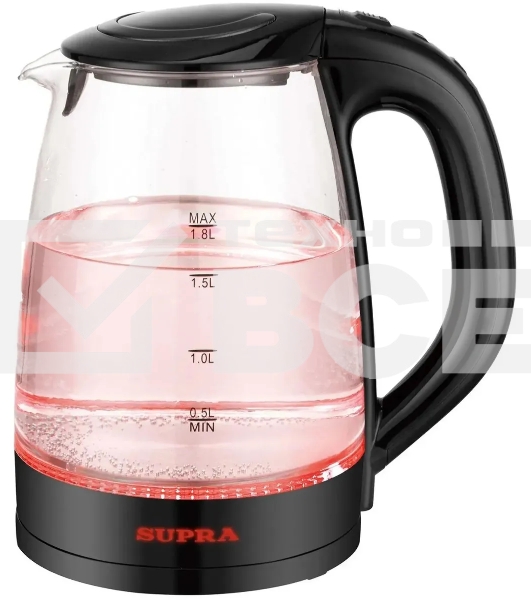 Чайник электрический SUPRA KES-1811G 1.8л. 1850Вт черный (корпус: стекло)