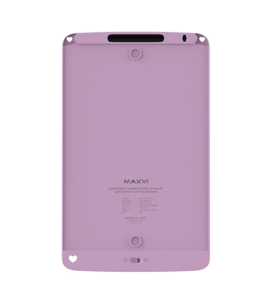 Планшет LCD для заметок и рисования Maxvi MGT-02С pink