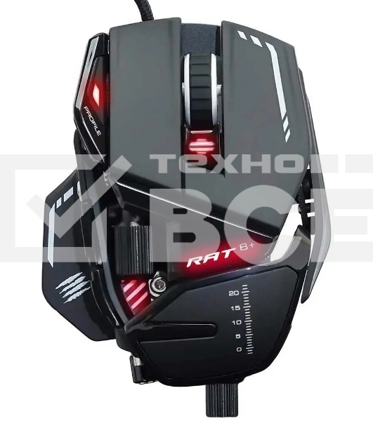 Мышь проводная Mad Catz R.A.T. 8+ черный, 16000 dpi, USB, кнопки - 11