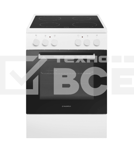 Плита электрическая Maunfeld MEC65CW07 белый, конфорок 4 шт, духовка 60 л, 60 см x 85 см x 60 см