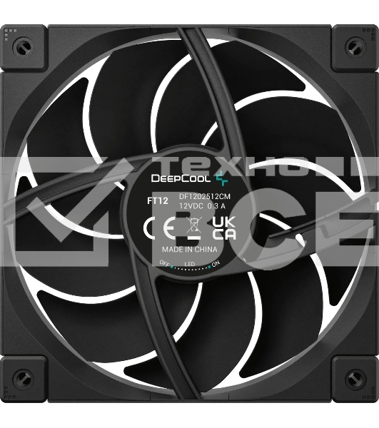 Вентилятор для корпуса DEEPCOOL FT12 черный, 120 мм, 2150 об/мин, 32 дБ, 4 pin