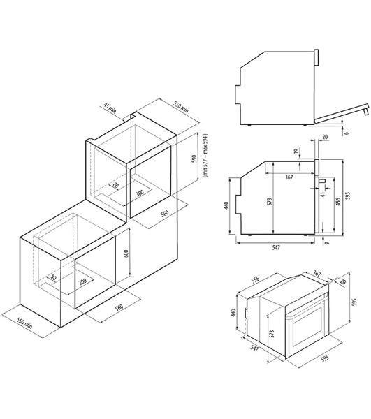 Электрический духовой шкаф Krona TESORO 60 BL