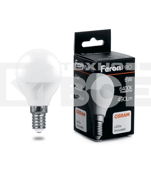 Лампа светодиодная Feron PRO LB-1406 (38067) 6 вт Е14 дневной матовый шар