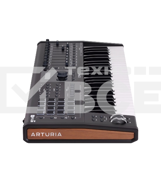 Клавиатура MIDI [230621] Arturia [KeyLab mkII 49 Black] 49 клавиш, чувствительных к силе нажатия с послекасанием, 16 пэдов с RGB-подсветкой, 9 фейдеров, 9 поворотных регуляторов, входы для педалей экспрессии и сустейна, 4 выхода CV/Gate, MIDI, USB